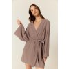 BUBELO, DAMSKA NARZUTKA KIMONO / SUKIENKA Z MIESZANKI WISKOZY I LNU – KOLOR LILAC GREY