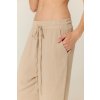 BUBELO DAMSKIE SPODNIE Z SZEROKIMI NOGAWKAMI Z MIESZANKI WISKOZY I LNU – KOLOR SAND BEIGE