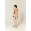 BUBELO DAMSKIE SPODNIE Z SZEROKIMI NOGAWKAMI Z MIESZANKI WISKOZY I LNU – KOLOR SAND BEIGE