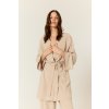 BUBELO, DAMSKA NARZUTKA KIMONO / SUKIENKA Z MIESZANKI WISKOZY I LNU – KOLOR SAND BEIGE