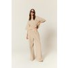 BUBELO BASIC SPODNIE DRESOWE Z SZEROKĄ NOGAWKĄ I KIESZENIAMI, KOLOR TAUPE