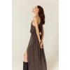 BUBELO MAXI SUKIENKA Z WEGAŃSKIEGO JEDWABIU, KOLOR CHARCOAL GREY SILKY TOUCH
