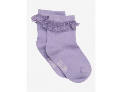 Minymo Nízke ponožky s volánmi - fialové