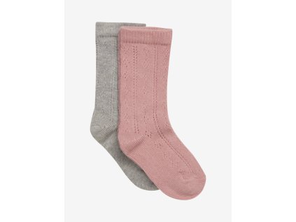 Podkolienky detské - dierkované grey/melange (2ks)