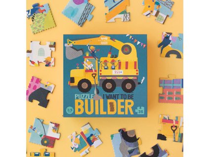 Puzzle - I want to be..builder/Chcem byť staviteľ