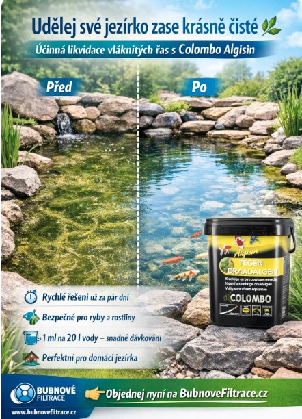 Jak se zbavit vláknitých řas v jezírku? Řešením může být Colombo Algisin