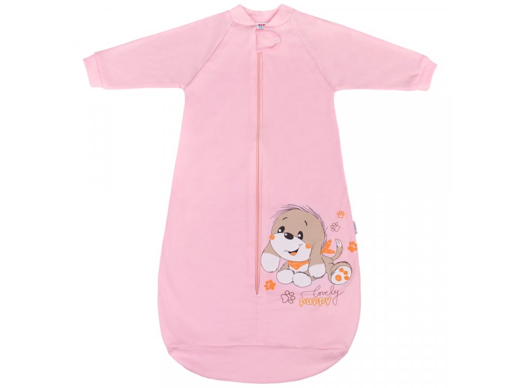 Dojčenský spací vak New Baby psík ružový