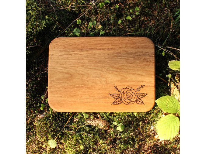 Kuchyňské prkénko obdélník s růží