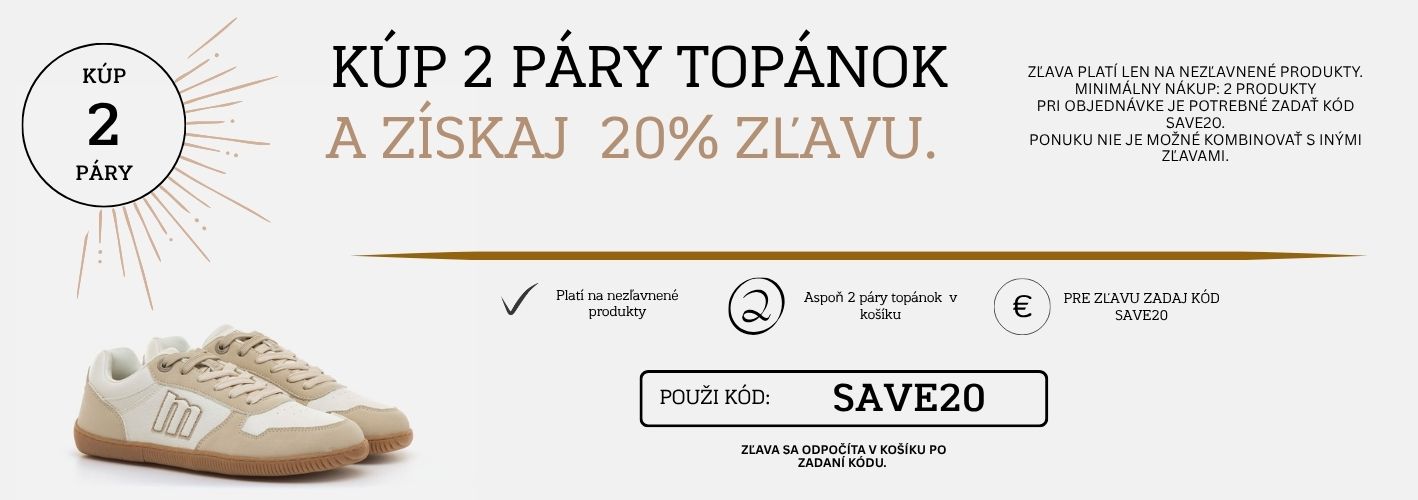 Kúp dvoje barefooty a získaj 20% zľavu