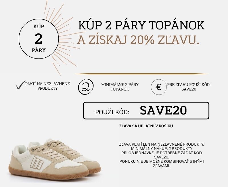 Kúp 2 páry barefootov a získaj 20% zľavu