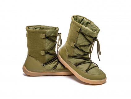 zimne barefoot topanky be lenka snowfox woman army green 25387 size large v 1