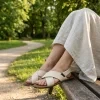Dámske barefoot sandále Groundies Verona 2.0 Beige Vegan