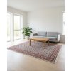 swedish modern living room with traditional carpet