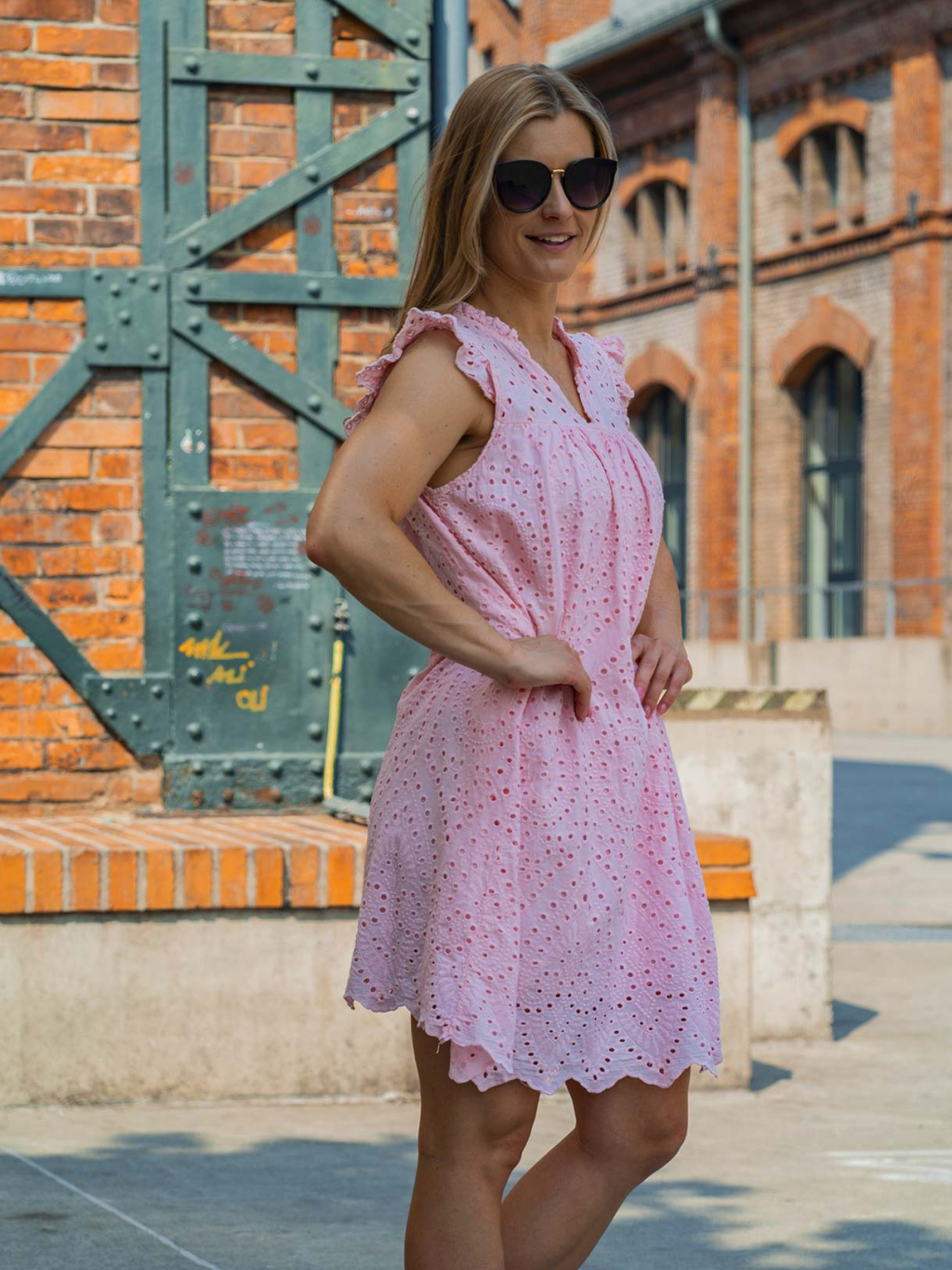 Růžové krajkové šaty Elen s podšívkou