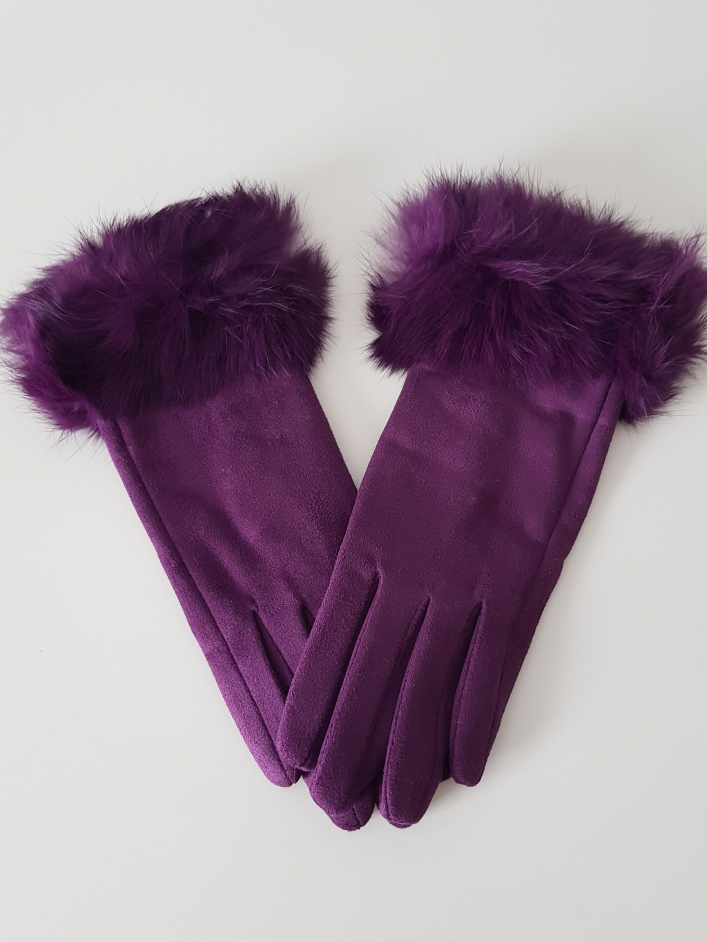 Rukavice purple s kožíškem