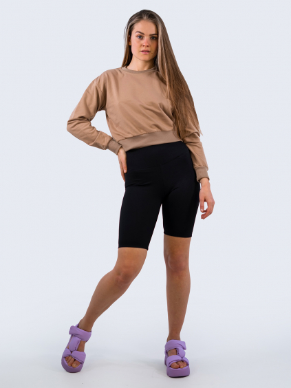 Krátká mikina Maria - hnědá (Velikost XL)