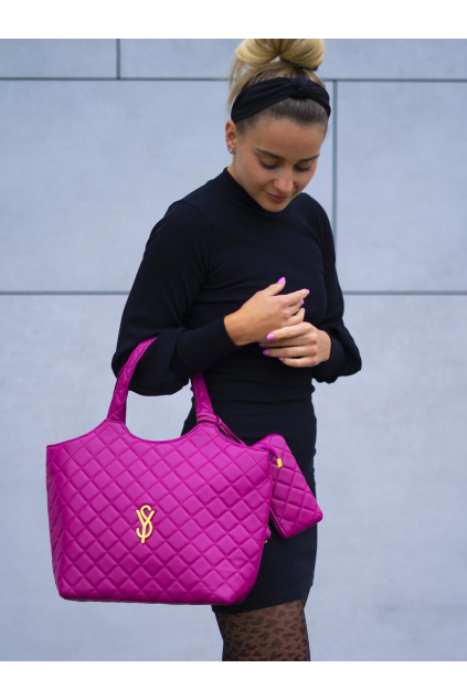 14940 syte ruzova prosivana kabelka niila 2v1 pres rameno s paskem a kapsickou