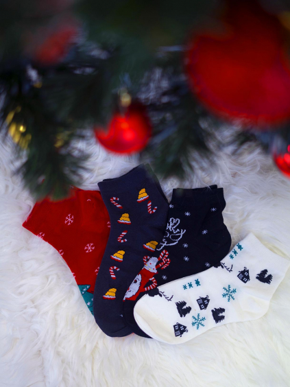 Sada 4 párů vánočních ponožek