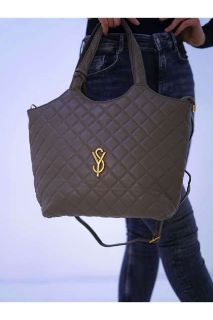 15416 khaki prosivana kabelka niila 2v1 pres rameno s paskem a kapsickou