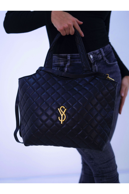 15419 cerna prosivana kabelka niila 2v1 pres rameno s paskem a kapsickou