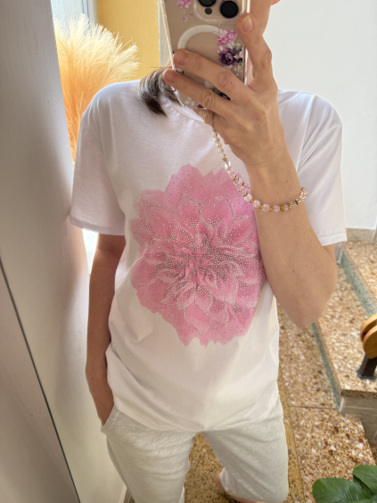 Dámské tričko Flower růžové