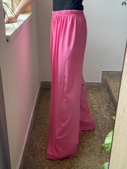 Široké letní kalhoty Summer Kiss růžová