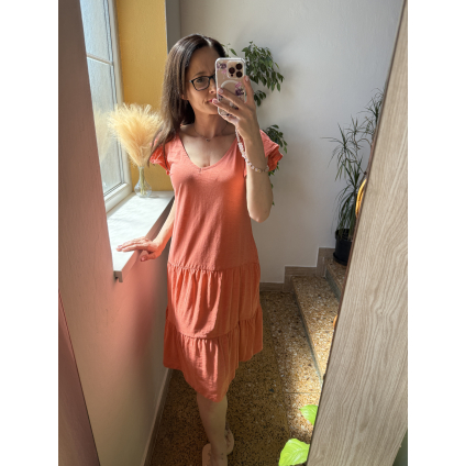 Bavlněné šaty Elodie Chic - broskvové