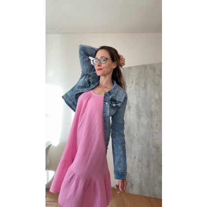 Riflová bunda Lagune s kapsami a knoflíky