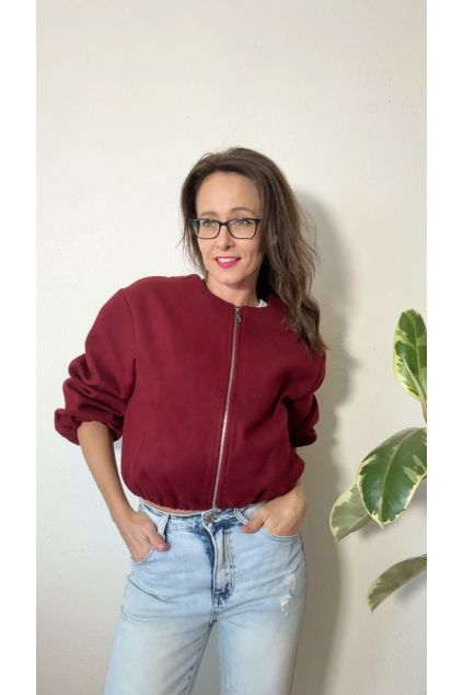 Bomber bunda vínová