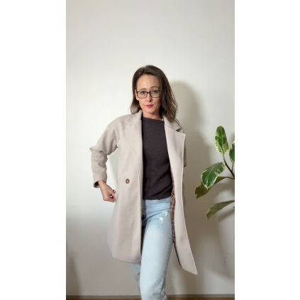 BÉŽOVÝ OVERSIZE KABÁT UNI