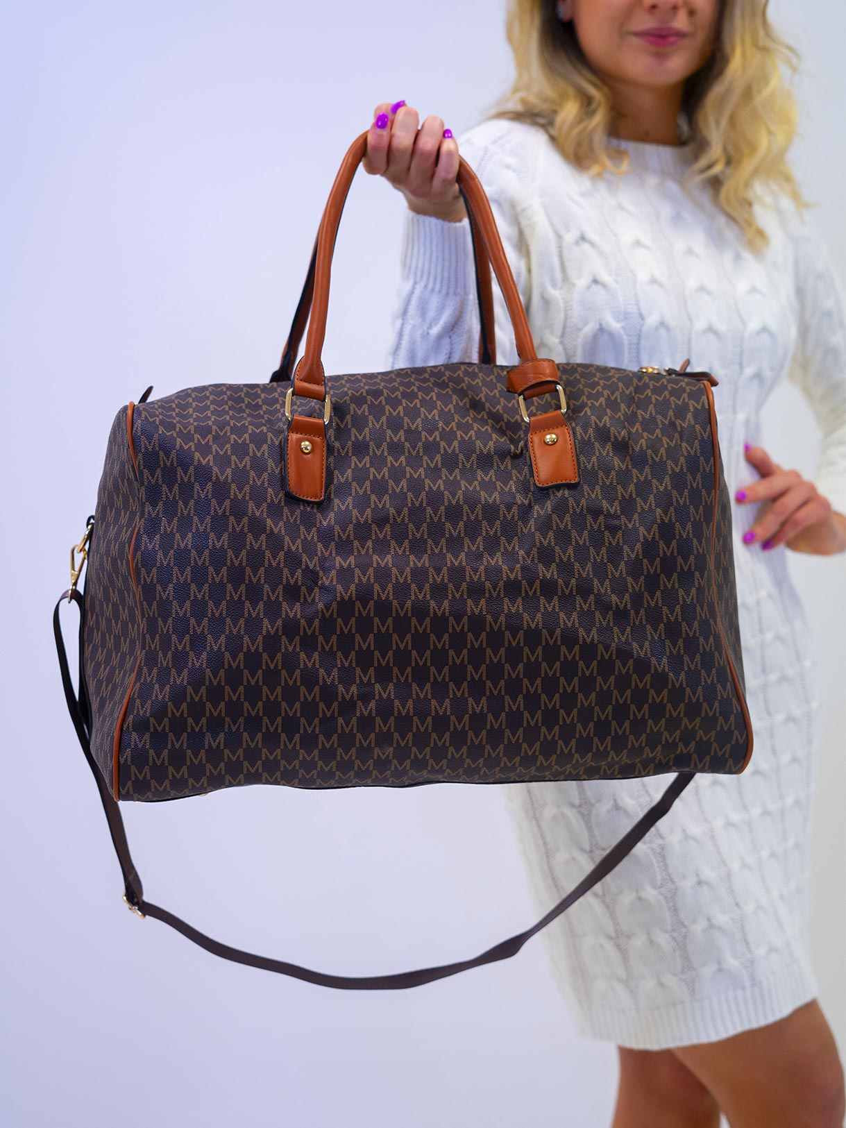 Elegantní hnědá dámská cestovní taška Blanka