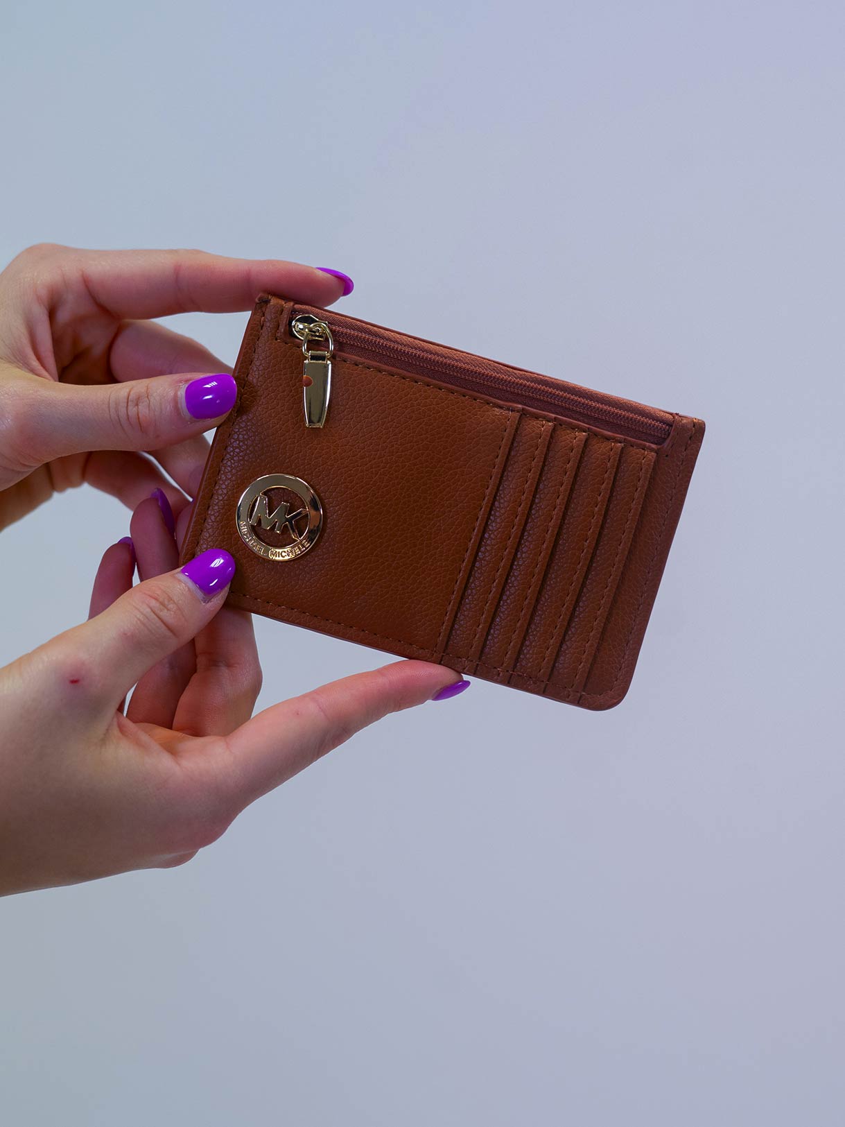 Koženková hnědá mini peněženka Eliana