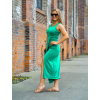 14287 3 zelene lehke letni saty delia na raminka s rozparkem