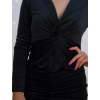 Černé sametové koktejlové minišaty Dube (Velikost S-M)