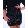 15380 4 plesove cerne mini saty kekepania s prekrizenym vystrihem dlouhym rukavem a flitry