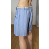 Nebesky modré kraťasy s přírodním lnem