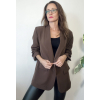 Sako s řasenýmu rukávy čokoládové UNI