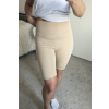 Béžové hladké kraťasy s vysokým pasem MOJO