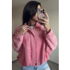 Stylová manšestrová bunda růžová