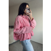 Stylová manšestrová bunda růžová