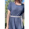 Dlouhé modré šaty s páskem SUMMER BLUE