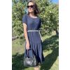 Dlouhé modré šaty s páskem SUMMER BLUE