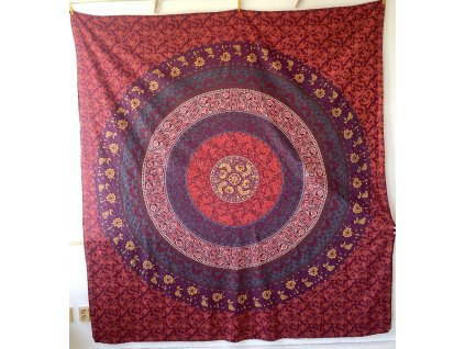 Přehoz Mandala vínová