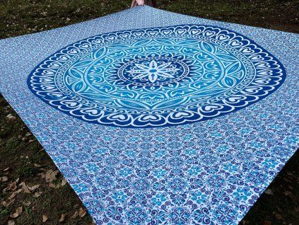 Přehoz Modro-bílý rozKvět