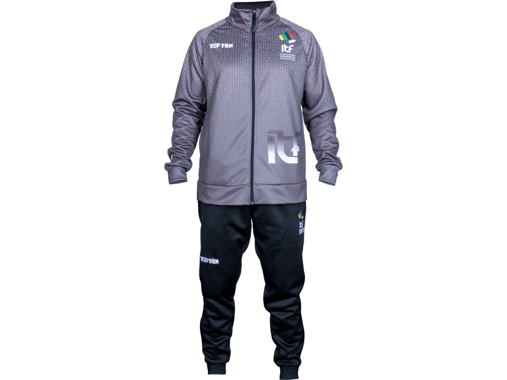 Tracksuit “ITF Spot” - black, size XS = 150 cm (Size XS, Color Black - Gray, Gloves cut Without Label)