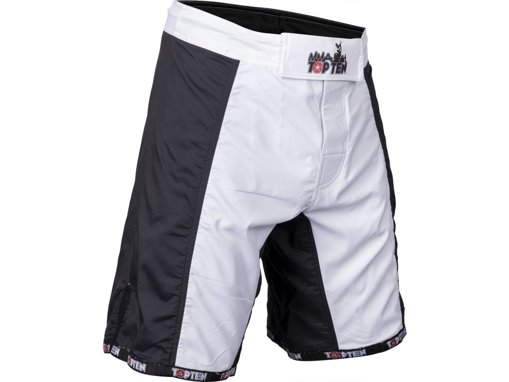 MMA-Shorts “Competition” - size M = 170 cm, black-white (Size M, 170 cm, Color Black - White, Gloves cut Without Label)