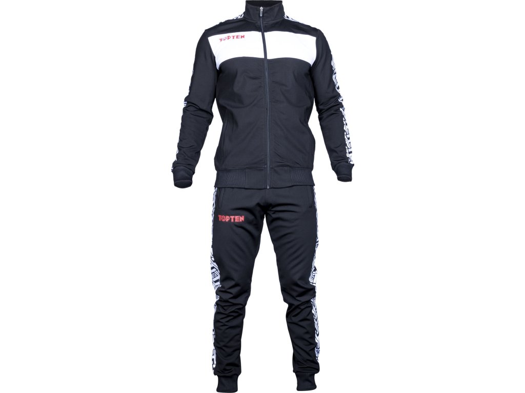 Tracksuit “PRISM” - black-white, size 128 = 128 cm (Size 128, 128 cm, Color Black - White, Gloves cut Without Label)