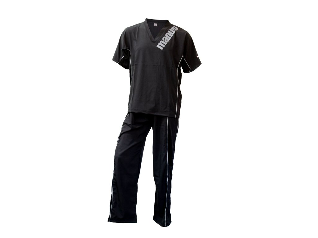 Kickboxing uniform “Eclipse” for Kids - size 130 = 130 cm, black-gray (Size 130, 130 cm, Color Black - Gray)