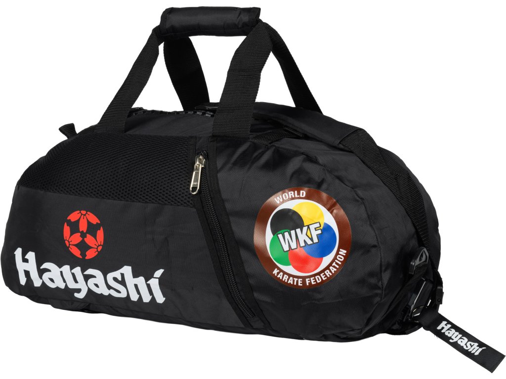 Backpack-Sportsbag combination “WKF” - black, 55cm x 29cm x 27cm (Color Black, Dimensions 55 cm x 29 cm x 27 cm, Gloves cut Without Label)
