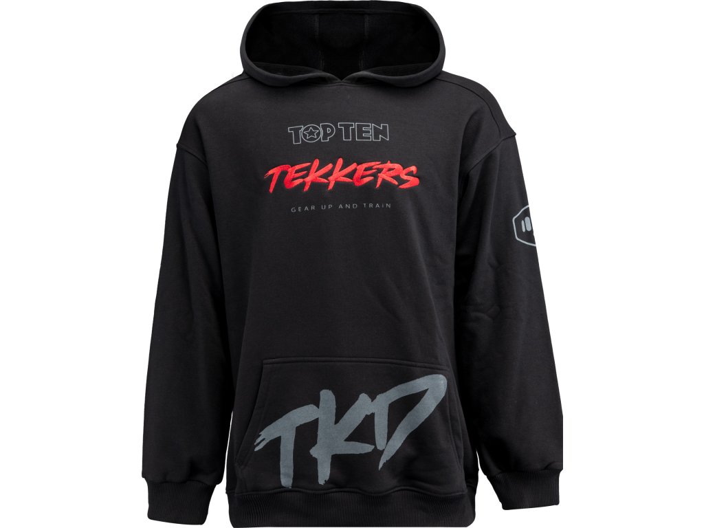 Hoodie “TKD Tekkers” - black, size XS (Size XS, Color Black, Gloves cut Without Label)